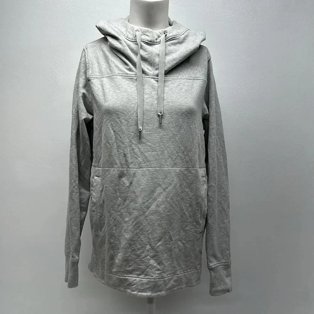 Lululemon Hoodie Split Pullover Hooded Sweatshirt Terry Jacket Seal Grey Size 8